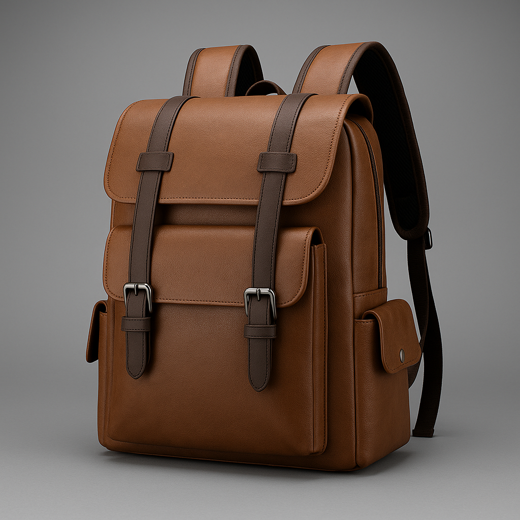 Mochila "Cambridge" Vintage Couro Duplo